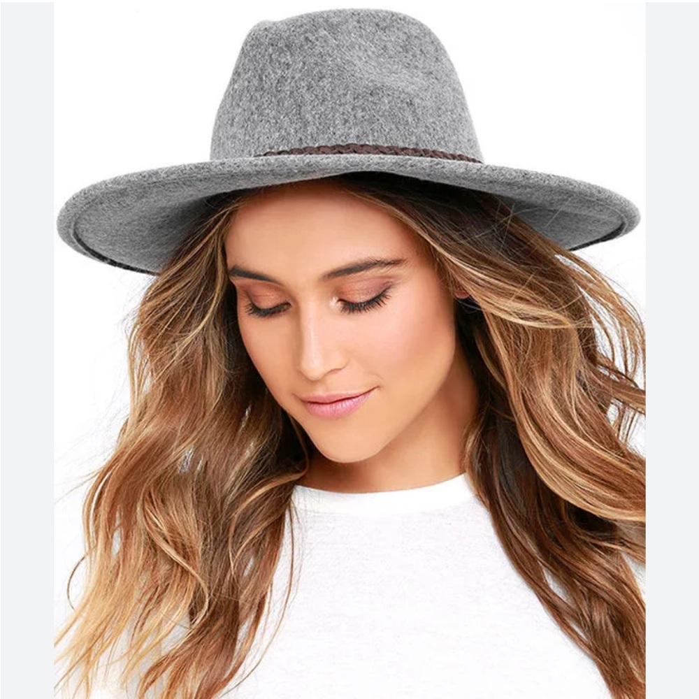 Billabong Daydream Felt Fedora Hat Heathered Gray One Size EUC